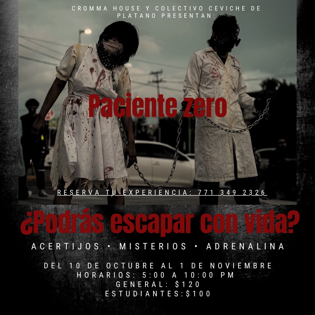 Paciente Zero caracterizado como zombis en Pachuca.